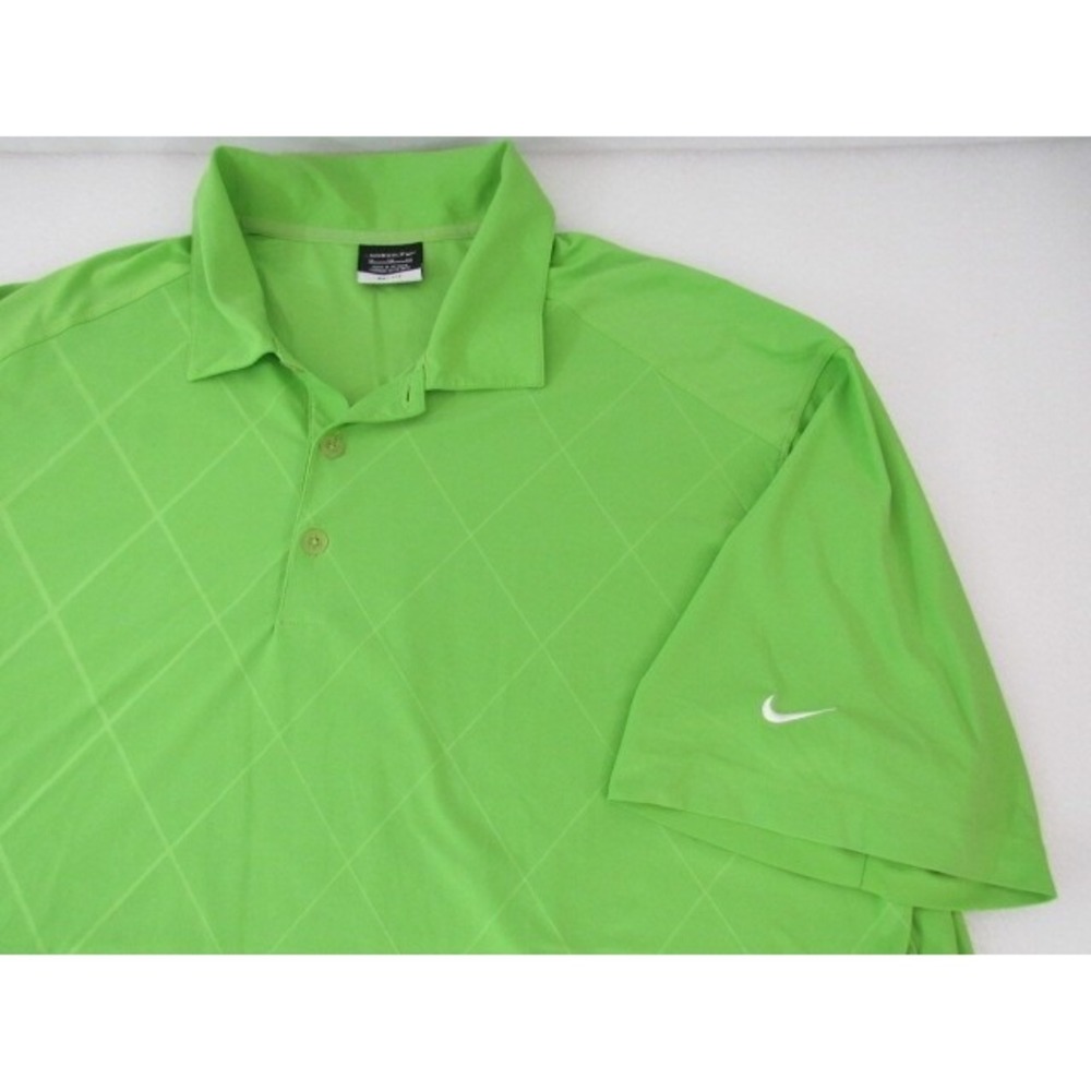 Nike Golf Dri-Fit Polyester Mens XL Green Polo Shirt Performance‎ Lightweight